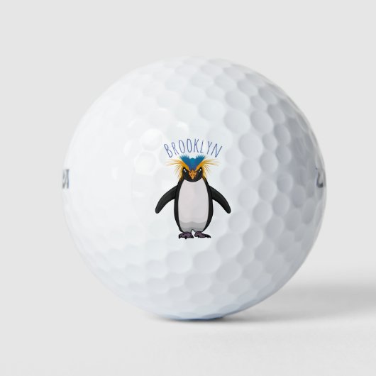 Cute macaroni penguin cartoon golfballen (Voorkant)