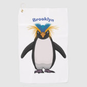 Cute macaroni penguin cartoon golfhanddoek (Voorkant)