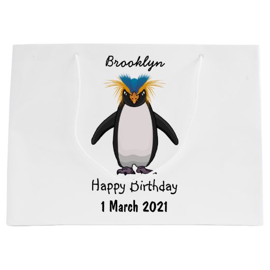Cute macaroni penguin cartoon groot cadeauzakje (Voorkant)