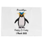 Cute macaroni penguin cartoon groot cadeauzakje (Achterkant)