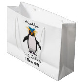 Cute macaroni penguin cartoon groot cadeauzakje (Voorkant Gekanteld)