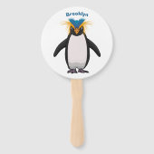 Cute macaroni penguin cartoon handwaaier (Achterkant)