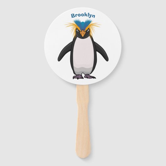 Cute macaroni penguin cartoon handwaaier (Voorkant)
