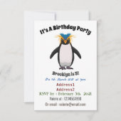 Cute macaroni penguin cartoon kaart (Voorkant)