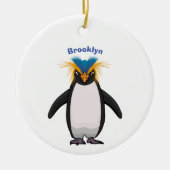 Cute macaroni penguin cartoon keramisch ornament (Voorkant)