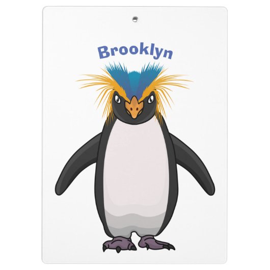 Cute macaroni penguin cartoon klembord (Achterkant)