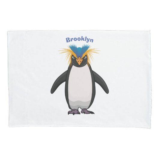 Cute macaroni penguin cartoon kussensloop (Voorkant)