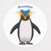 Cute macaroni penguin cartoon labels (Design 2)