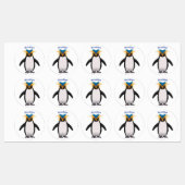 Cute macaroni penguin cartoon labels (Vel)