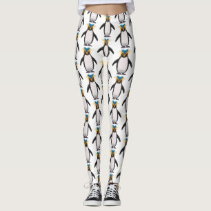 Cute macaroni penguin cartoon leggings