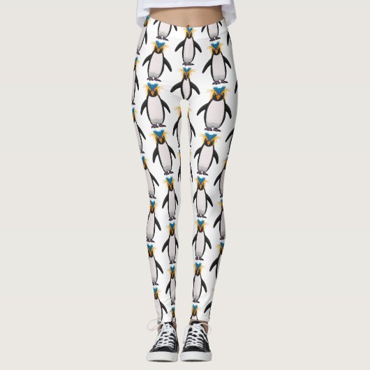 Cute macaroni penguin cartoon leggings (Voorkant)