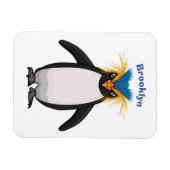 Cute macaroni penguin cartoon magneet (Horizontaal)