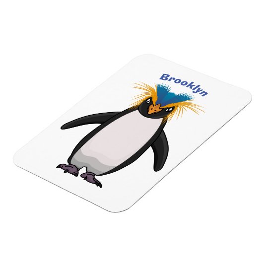 Cute macaroni penguin cartoon magneet (Linkerzijde)