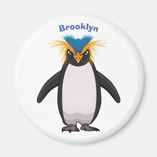 Cute macaroni penguin cartoon magneet (Voorkant)