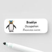 Cute macaroni penguin cartoon naamplaatje (In situ)