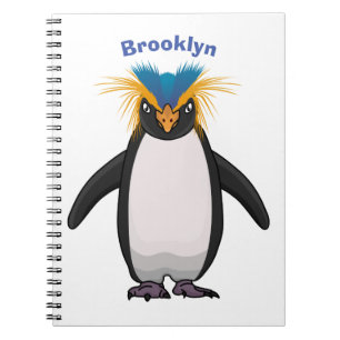 Cute macaroni penguin cartoon notitieboek