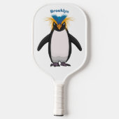 Cute macaroni penguin cartoon pickleball paddle (Achterkant)