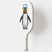 Cute macaroni penguin cartoon pickleball paddle (Links)