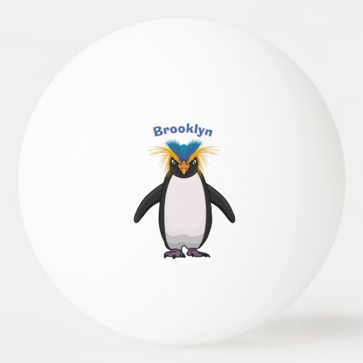 Cute macaroni penguin cartoon pingpongbal (Voorkant)