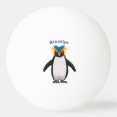 Cute macaroni penguin cartoon pingpongbal (Achterkant)