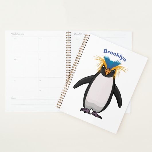 Cute macaroni penguin cartoon planner (Display)