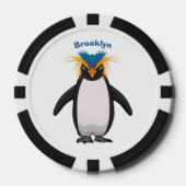 Cute macaroni penguin cartoon poker chips (Voorkant)