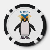 Cute macaroni penguin cartoon poker chips (Achterkant)
