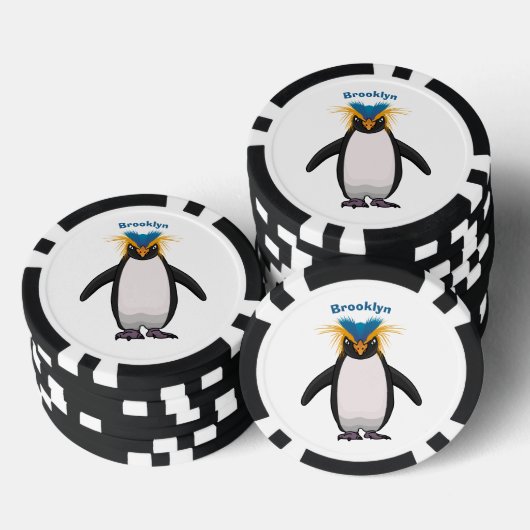 Cute macaroni penguin cartoon poker chips (Opstapeling)