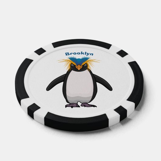 Cute macaroni penguin cartoon poker chips (Enkel)