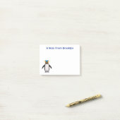 Cute macaroni penguin cartoon post-it® notes (Op bureau)