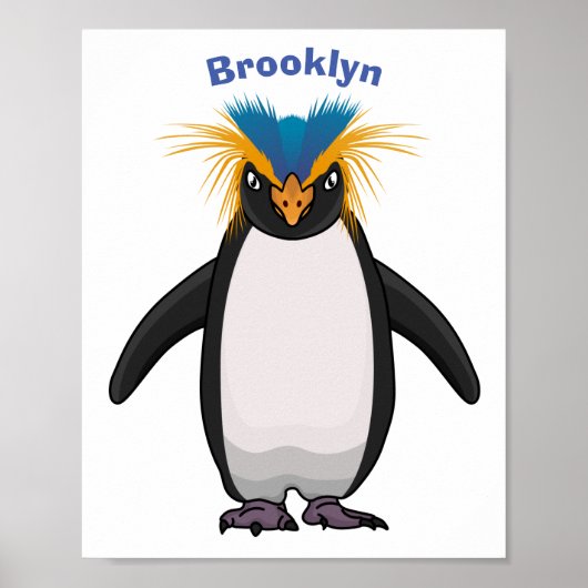 Cute macaroni penguin cartoon poster (Voorkant)