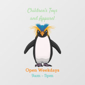 Cute macaroni penguin cartoon raamsticker (Vel)