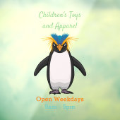 Cute macaroni penguin cartoon raamsticker (Vel 3)