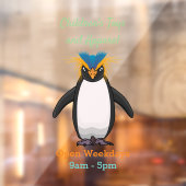Cute macaroni penguin cartoon raamsticker (Vel 2)