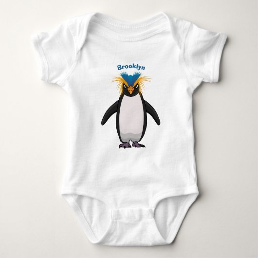 Cute macaroni penguin cartoon romper (Voorkant)