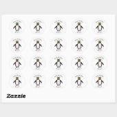 Cute macaroni penguin cartoon ronde sticker (Vel)