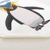 Cute macaroni penguin cartoon sherpa deken (3/4)