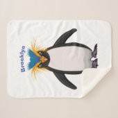 Cute macaroni penguin cartoon sherpa deken (Voorkant (horizontaal))