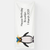 Cute macaroni penguin cartoon spandoek (Verticaal)