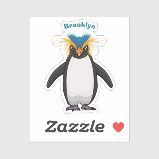 Cute macaroni penguin cartoon sticker (Vel)
