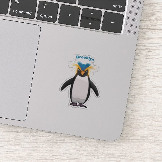 Cute macaroni penguin cartoon sticker (Detail)