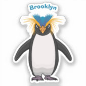Cute macaroni penguin cartoon sticker (Voorkant)