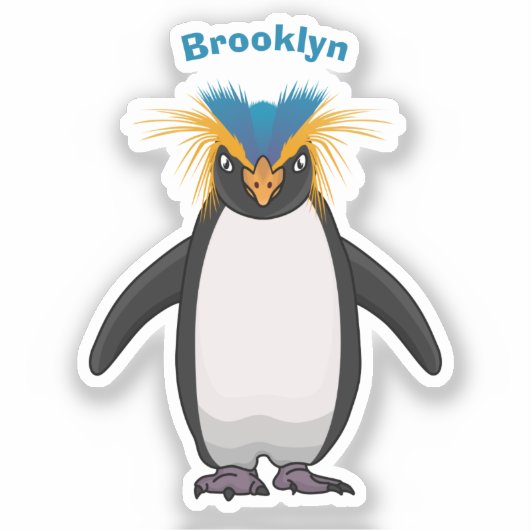 Cute macaroni penguin cartoon sticker (Voorkant)