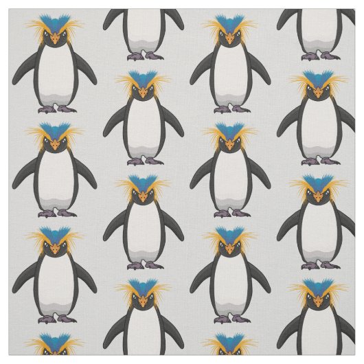 Cute macaroni penguin cartoon stof (Swatch)