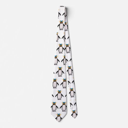 Cute macaroni penguin cartoon stropdas (Voorkant)