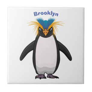 Cute macaroni penguin cartoon tegeltje