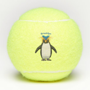 Cute macaroni penguin cartoon tennisballen