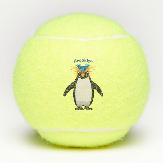 Cute macaroni penguin cartoon tennisballen (Voorkant)