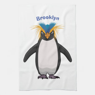 Cute macaroni penguin cartoon theedoek