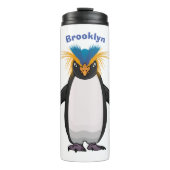 Cute macaroni penguin cartoon thermosbeker (Voorkant)